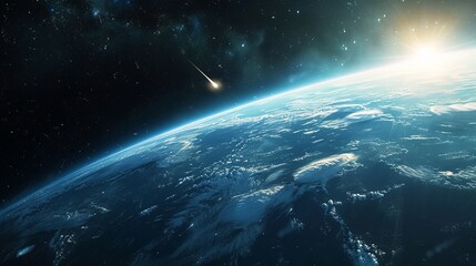 Comet over the Earth