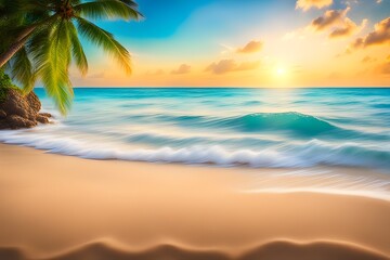 Fototapeta na wymiar Blurred tropical beach