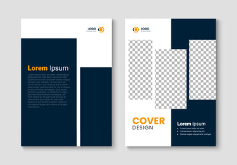 Business brochure cover design template. Vector template for annual report, corporate presentation, book cover, business flyer. A4 layout design - obrazy, fototapety, plakaty