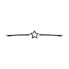 Fototapeta premium Star frame divider border horizontal line vector shape icon for decorative vintage doodle element for design in vector illustration