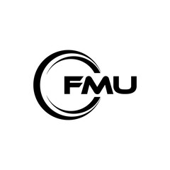 FMU letter logo design in illustration. Vector logo, calligraphy designs for logo, Poster, Invitation, etc.