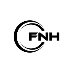 FNH letter logo design in illustration. Vector logo, calligraphy designs for logo, Poster, Invitation, etc.