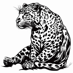 a leopard figure with black spots on its back.
