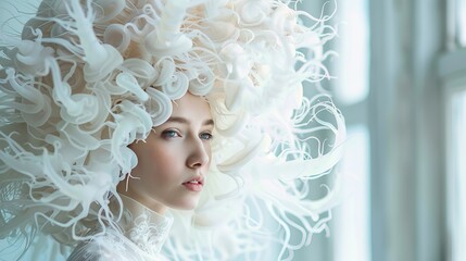 Woman with jellyfish hat