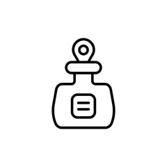 Perfume bottle outline icons, minimalist vector illustration ,simple transparent graphic element .Isolated on white background
