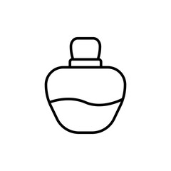 Perfume bottle outline icons, minimalist vector illustration ,simple transparent graphic element .Isolated on white background