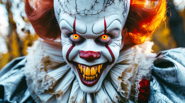 Close-Up of a Clowns Face