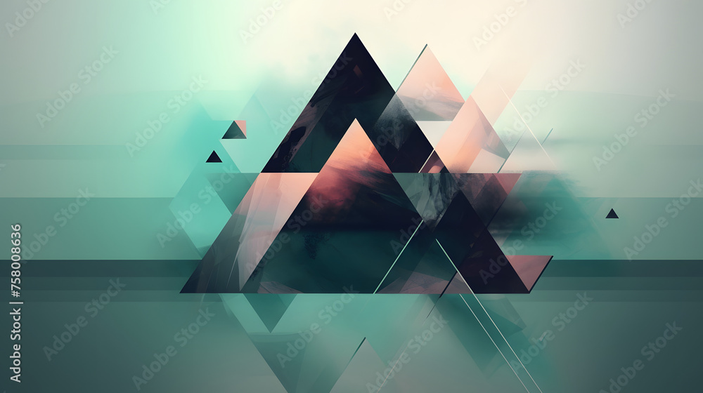 Poster abstract background with triangles