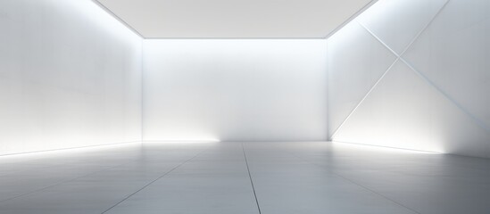 Abstract Contemporary Building Background, Empty Minimalistic Interior Space