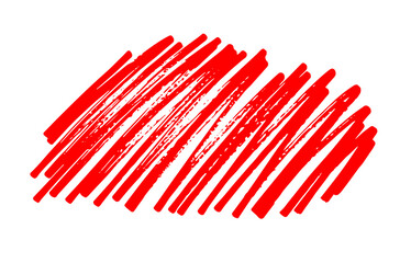 ペンで荒く塗りつぶす　赤　手描き