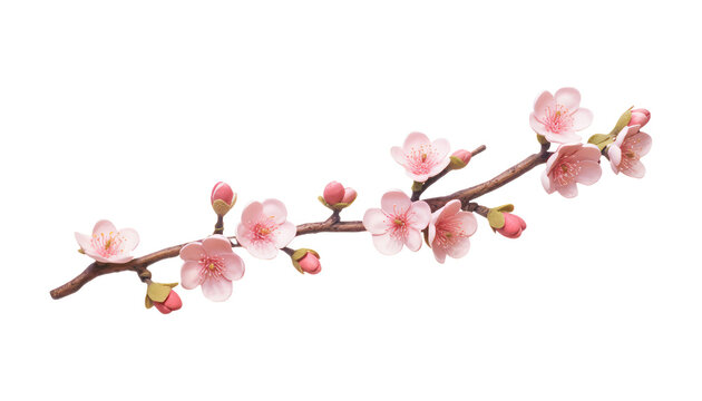 pink cherry blossom isolated on transparent background cutout