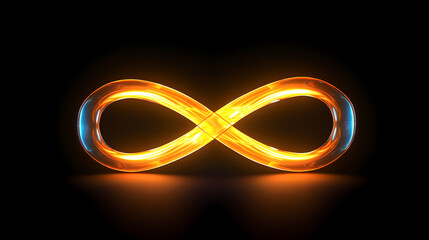 Infinity sign on bright neon background