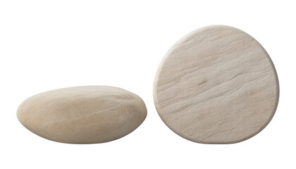 pebble beige gray stone isolated on transparent background cutout