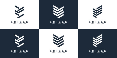 shield logo design vector illustration