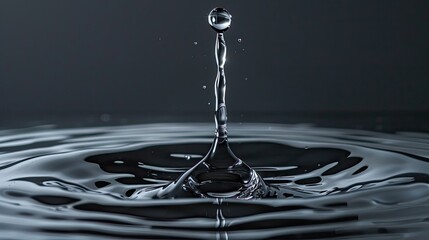 Elegant water droplet making a splash