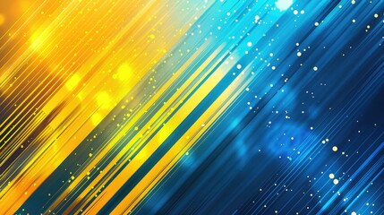 Vivid Yellow and Blue Abstract Digital Background with Dots - obrazy, fototapety, plakaty