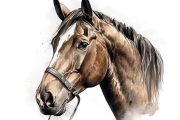 Horse drawing head - obrazy, fototapety, plakaty