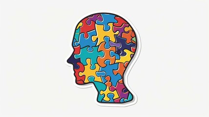 simple autism neurodivergent design for sticker and Tshirt, isolated on white background, AI Generative