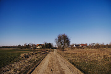 A road in the village in Poland