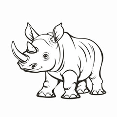 a drawing of a rhinoceros with a drawing of a rhino.