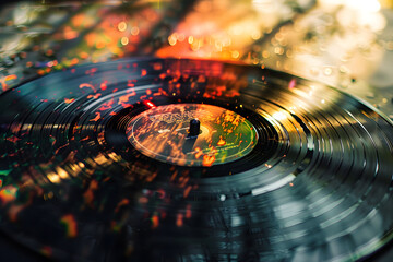 Fototapeta na wymiar Vinyl-Art: Kreative Kunstwerke auf Schallplatten für Musikliebhaber