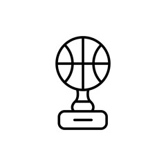 Basketball trophy outline icons, minimalist vector illustration ,simple transparent graphic element .Isolated on white background