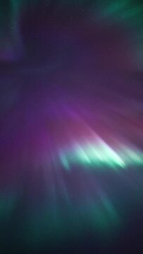 A massive and colorful aurora with rapidly moving pillars covering the entire sky of northern Norway on March 3rd, 2024.