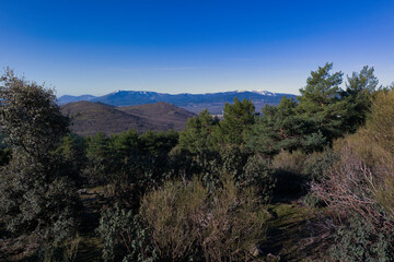 winter mountain landscape in the sierra de guadarrama mountains