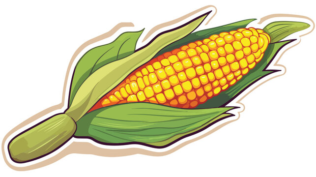An editable flat sticker of corn