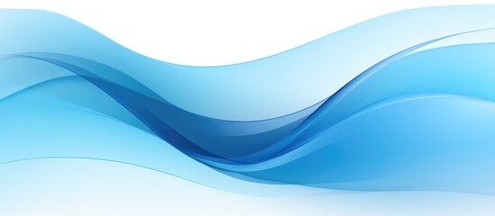 Abstract blue wavy lines banner with shadows