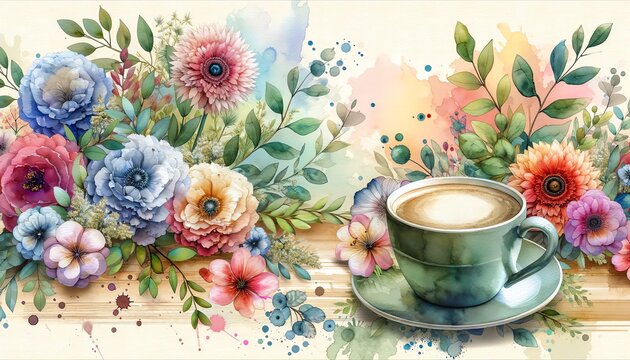 Watercolor painting of a Coffee Cup