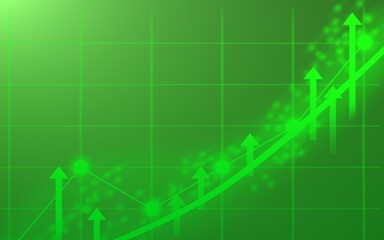 green business graph shows growth and success with arrows and dots, business, office, economy, diagram, arrow, businessman