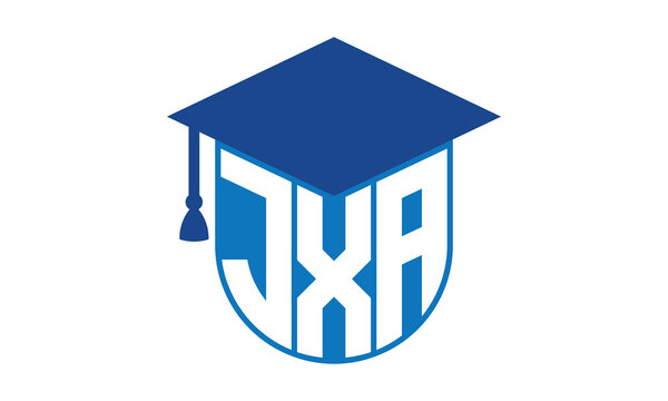 JXA initial letter academic logo design vector template. school college logo, university logo, graduation cap logo, institute logo, educational logo, library logo, teaching logo, book shop, varsity