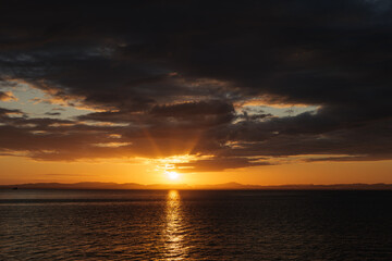 Sunset over lake Ometepe in Nicaragua