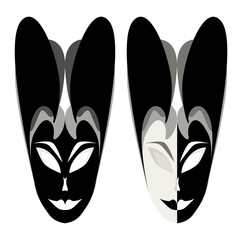 Face mask design. Beauty salon logo example. Vector set.