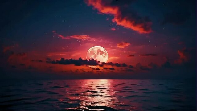 A large red moon