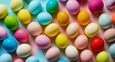 Colorful Easter eggs pattern background. Spring colors Easter decoration