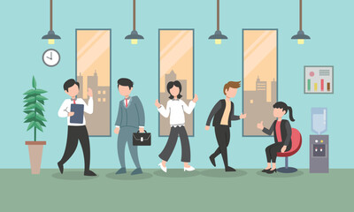 Peoples work in office vector