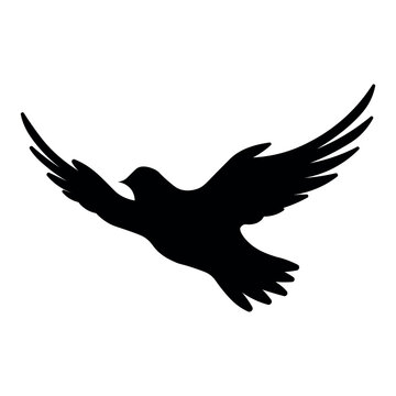 black vector bird icon on white background
