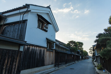 日本　滋賀県近江八幡市にある新町通りの近江商人の町並み