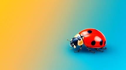 A close-up macro photo of a vibrant ladybug
