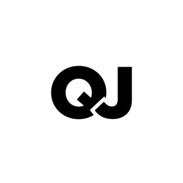 Letter Q and J, QJ logo design template. Minimal monogram initial based logotype.