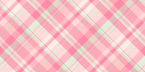 Teenage background textile seamless, aged check texture tartan. Artistic fabric vector pattern plaid in light and red colors.