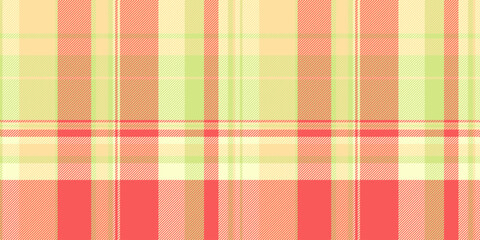 Worldwide seamless check fabric, trade pattern textile vector. Repetition texture background plaid tartan in red and lime colors. - 758024466