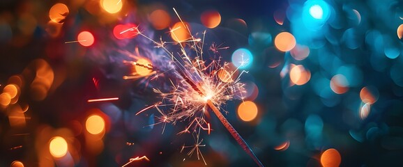 Fireworks that light up the sky on a summer night, rare landscapes, nighttime beauty, festivities, happiness. Generative AI