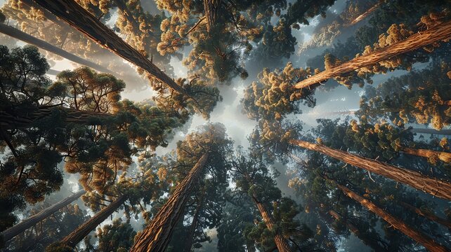 mini drone captures the grandeur of towering sequoias