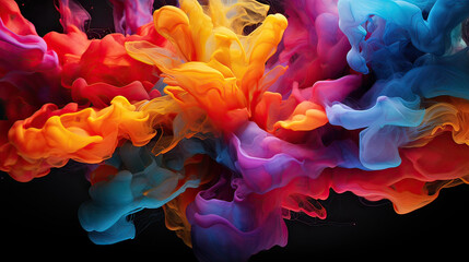 Obraz premium Color Splash Harmony in Abstract Design Background Ai Generative