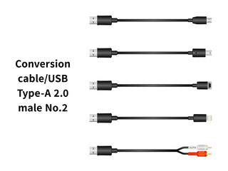変換ケーブル/USB Type-A 2.0 オス No.2