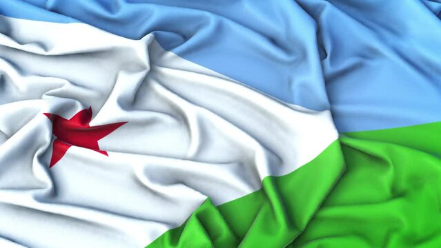 Djibouti Flag Zoom in Very Realistic