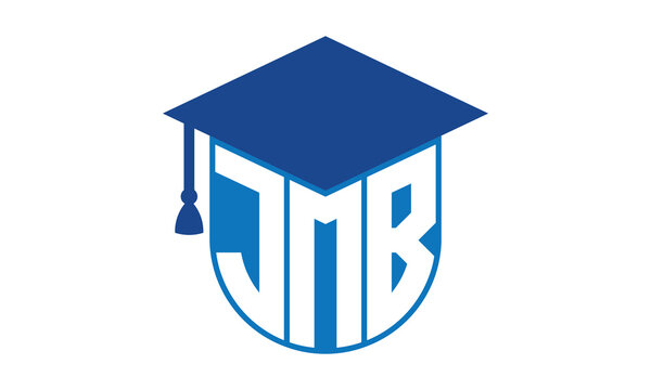 JMB initial letter academic logo design vector template. school college logo, university logo, graduation cap logo, institute logo, educational logo, library logo, teaching logo, book shop, varsity